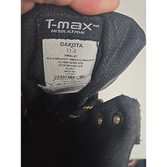 Dakota Men's 6'' 877 Steel Toe Steel Plate Work Boots Black Size 11M - Picture 4 of 8